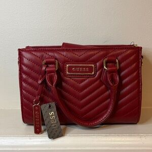 Guess Cherry Red Quilted Satchel